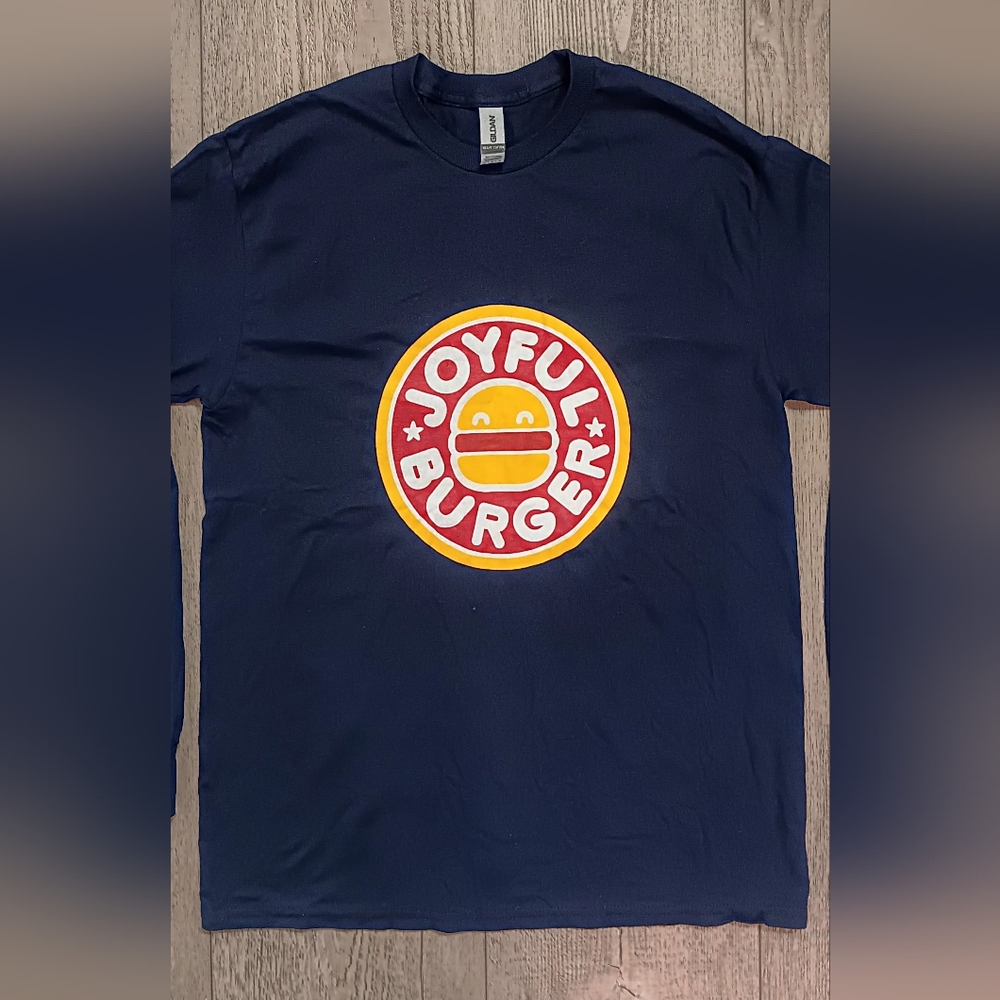 Joyful Burger Long Sleeve Blue T-Shirt, Medium Size. - Picture 2 of 7